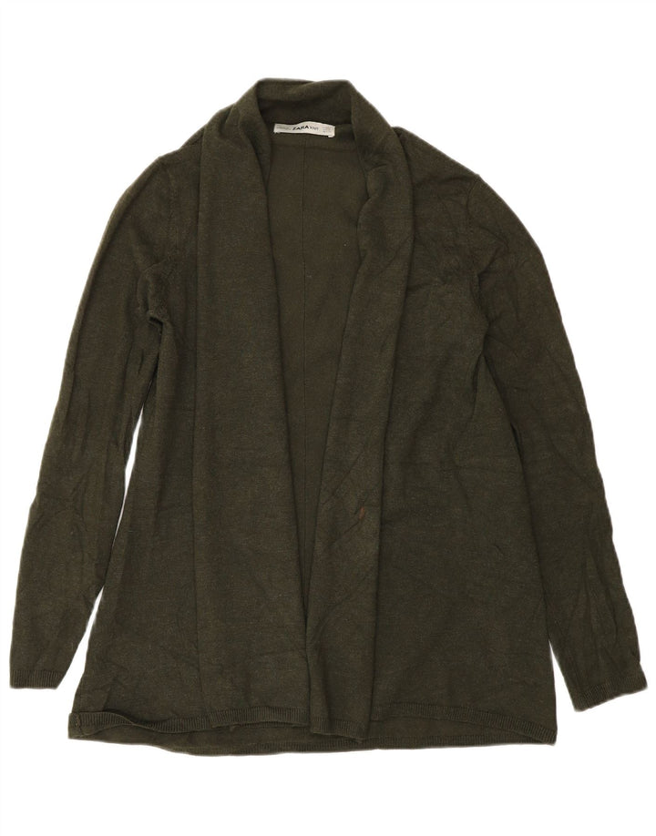 Offener Strickjackenpullover für Damen von Zara UK 12 Mittelgrüne Viskose