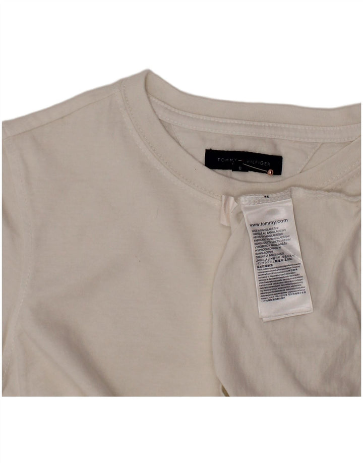 TOMMY HILFIGER T-Shirt-Oberteil für Jungen, 7–8 Jahre, weiße Baumwolle