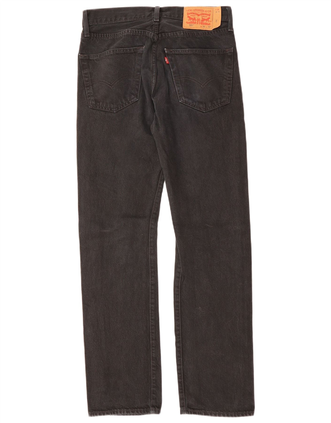 LEVI'S Herren 501 Straight Jeans W31 L32 Schwarze Baumwolle