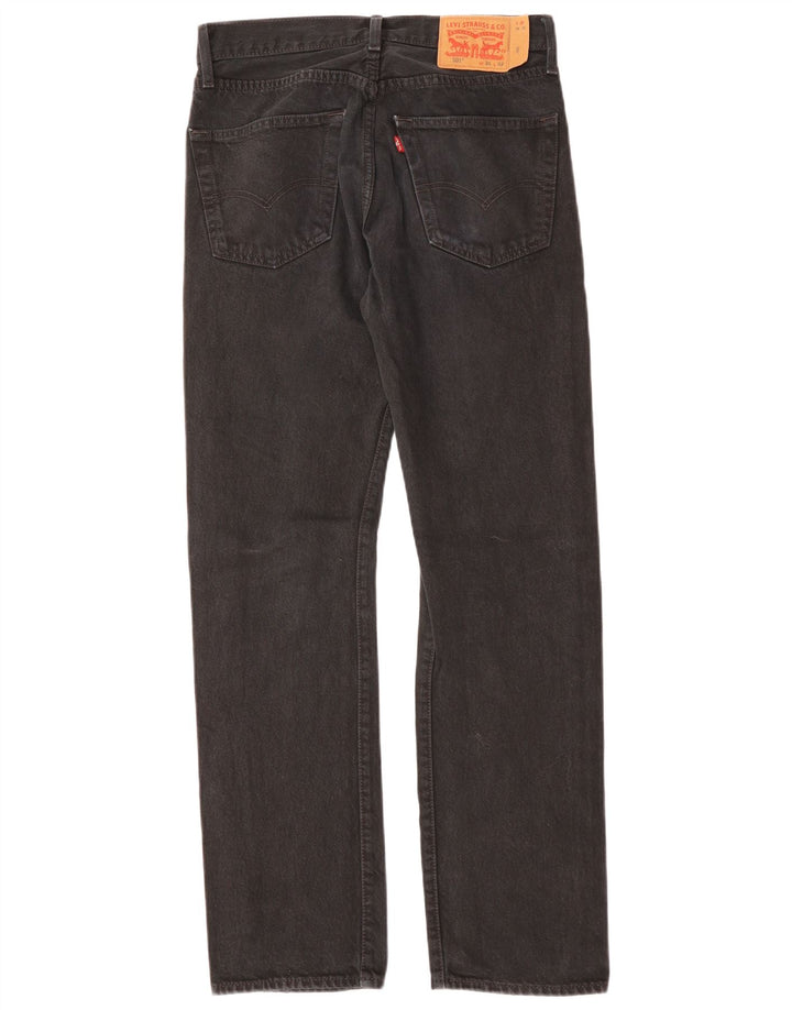 LEVI'S Herren 501 Straight Jeans W31 L32 Schwarze Baumwolle