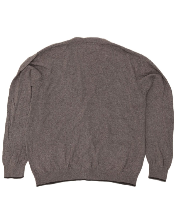 Marks & Spencer Herren Blue Harbor Cardigan Pullover 2XL Grau gefleckte Baumwolle