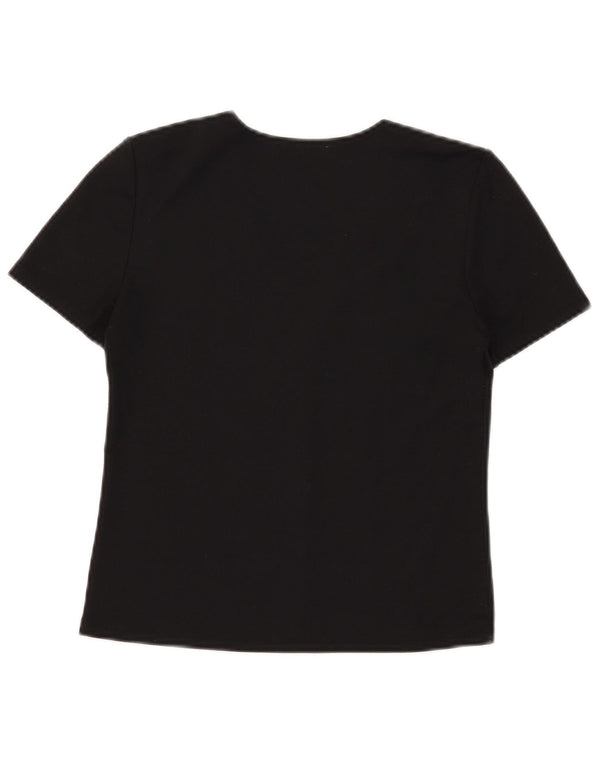 Zara Damen Trafaluc Crop T-Shirt Top UK 14 Medium Schwarz