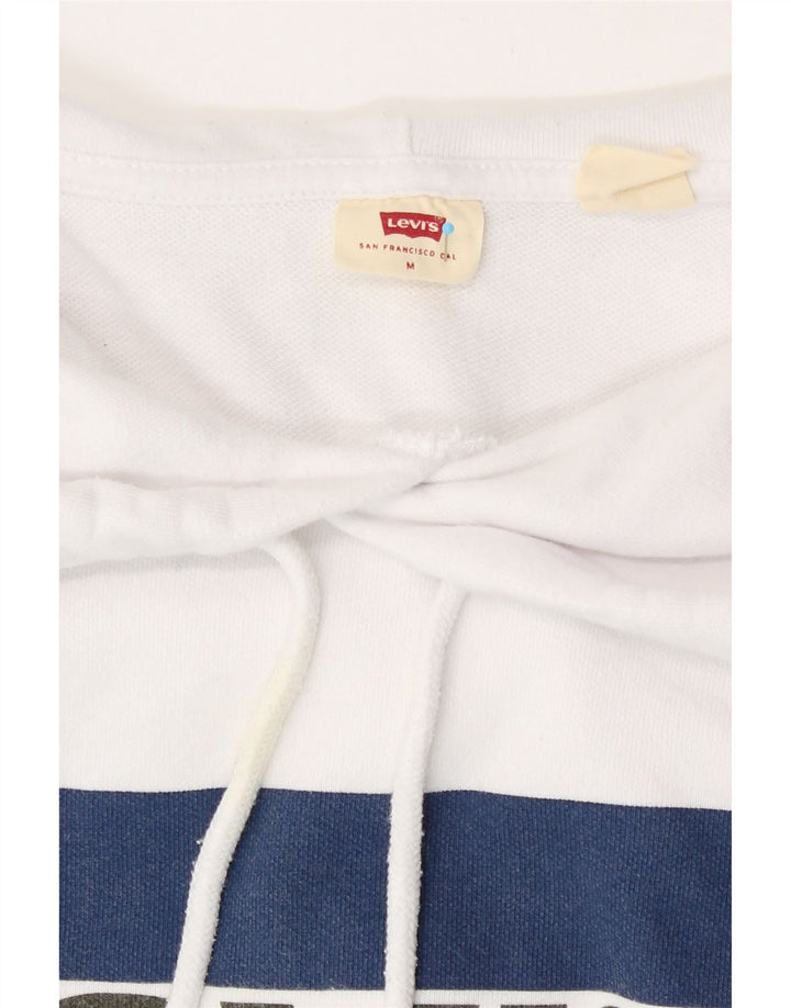 Levi's Damen-Kapuzenpullover mit Grafik, übergroß, Größe UK 14, mittelweiße Baumwolle