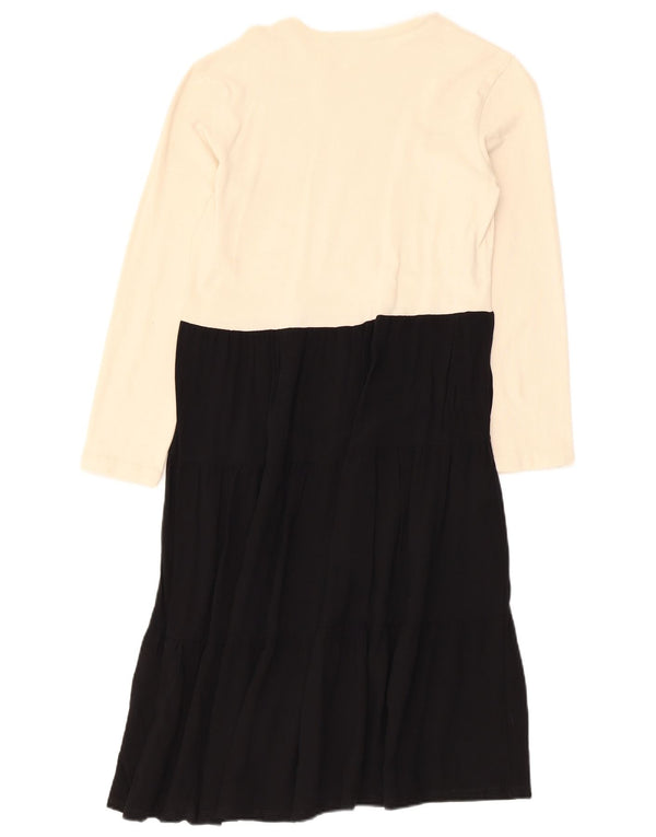 Langärmliges A-Linien-Kleid von Zara für Damen, UK 12, Mittelweiß, Farbblock
