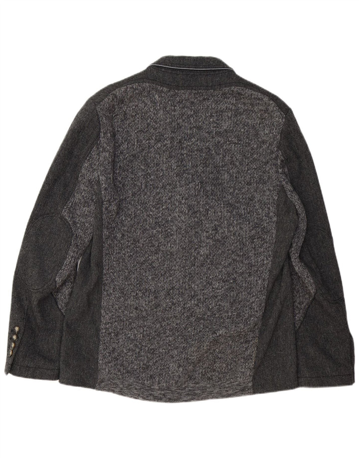 HUGO BOSS Herren-Blazer mit 3 Knöpfen, EU 50, großes graues Fischgrätenmuster