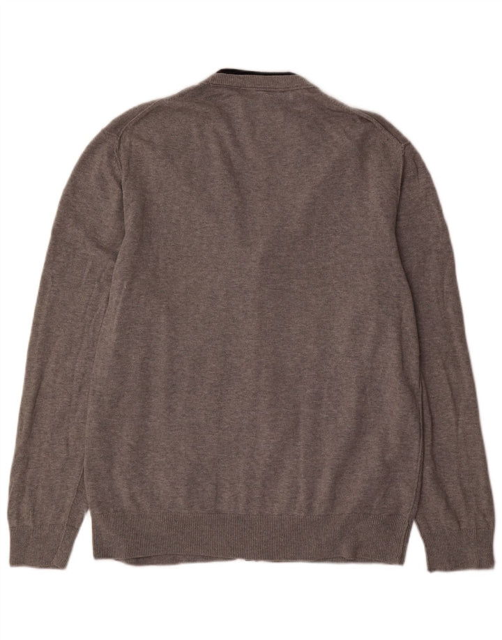 French Connection Herren-Strickjacke XL aus grauer Baumwolle
