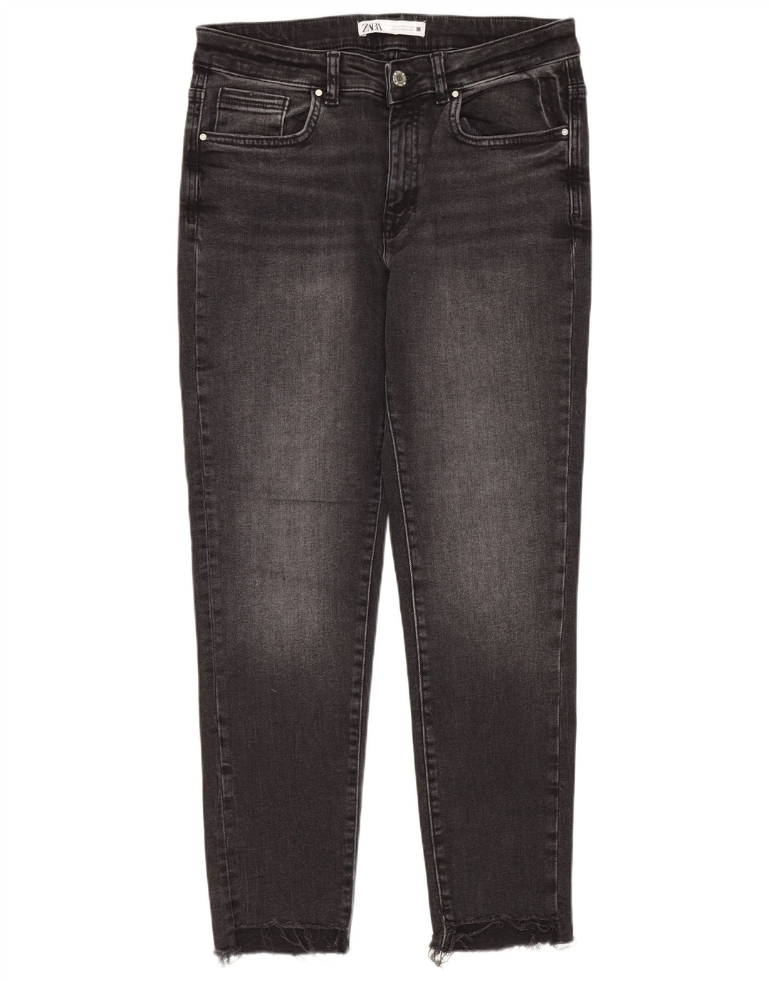 ZARA Damen Slim Jeans EU 42 Large W32 L27 Schwarz