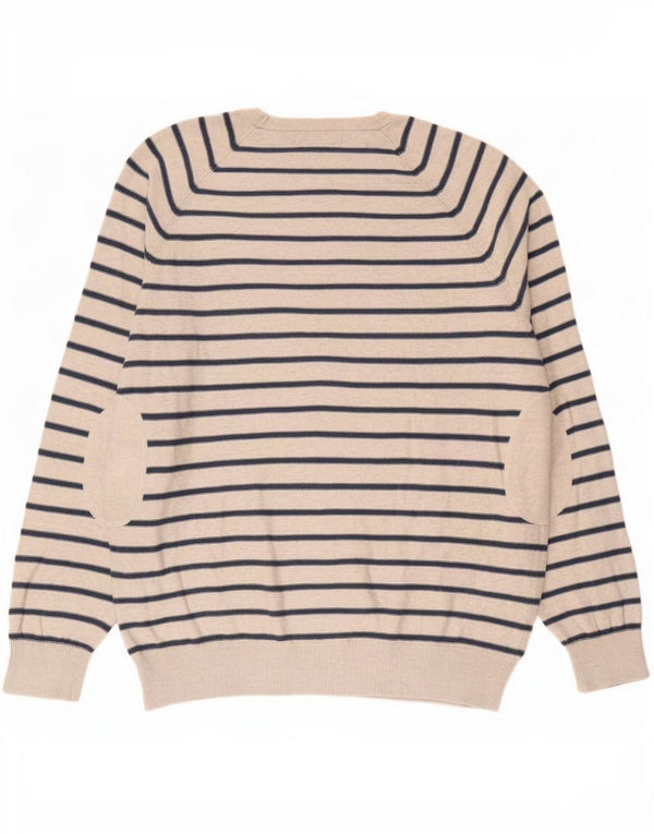 Marks & Spencer Herren-Pullover mit U-Boot-Ausschnitt, groß, grau gestreift