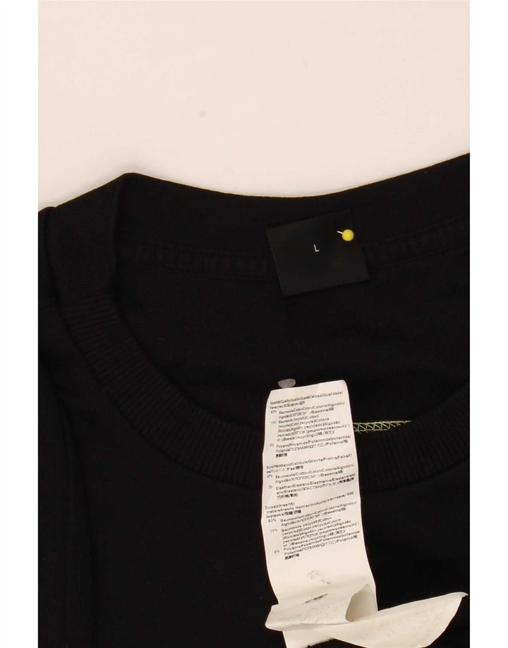 Hugo Boss Herren-Sweatshirt mit Grafik, groß, aus schwarzer Baumwolle