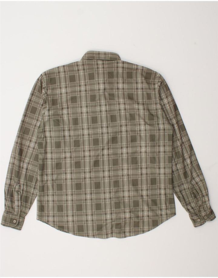 Mountain Experience Herren-Fleece-Hemd, mittelkhakifarbenes Karo-Polyester