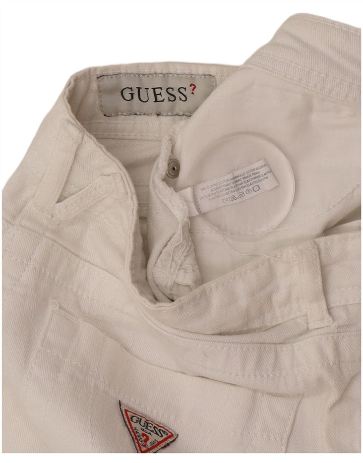 Guess Damen Slim Jeans W28 L27 Weiße Baumwolle