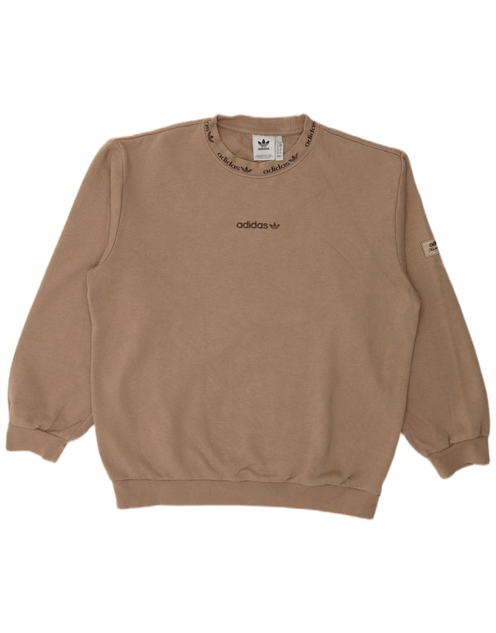 Adidas Herren Grafik-Sweatshirt-Pullover, mittelbeige Baumwolle