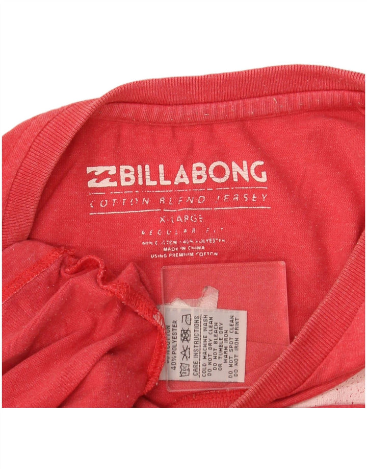 BILLABONG Herren Grafik-T-Shirt-Oberteil XL aus roter Baumwolle