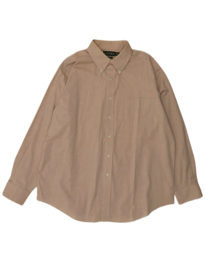 RALPH LAUREN Herrenhemd Größe 17 1/2 XL Beige Baumwolle