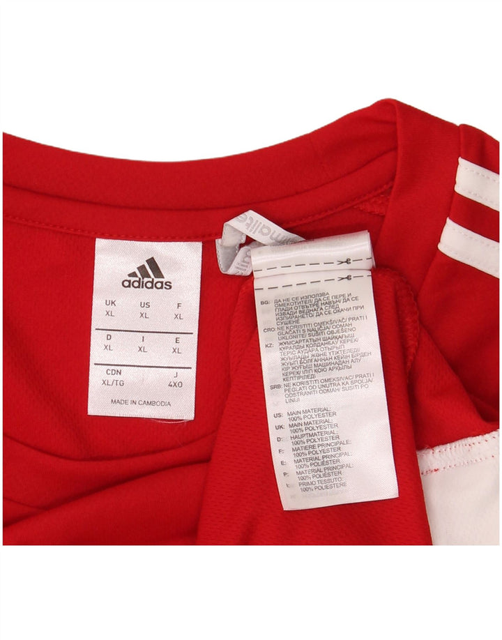 Adidas Herren Climalite T-Shirt Top XL Rot Polyester