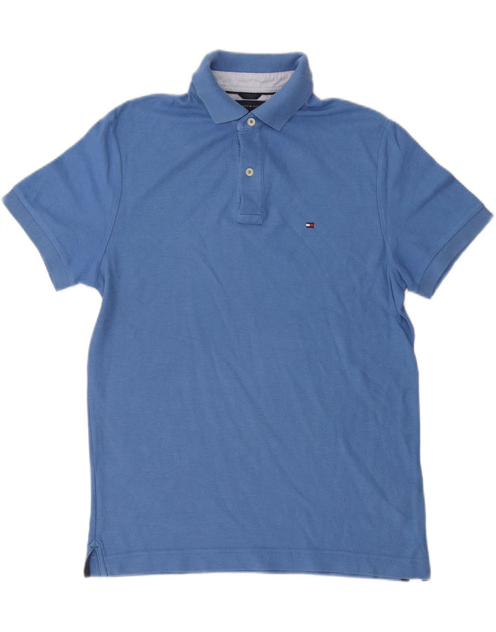 TOMMY HILFIGER Herren Custom Fit Poloshirt Mittelblaue Baumwolle