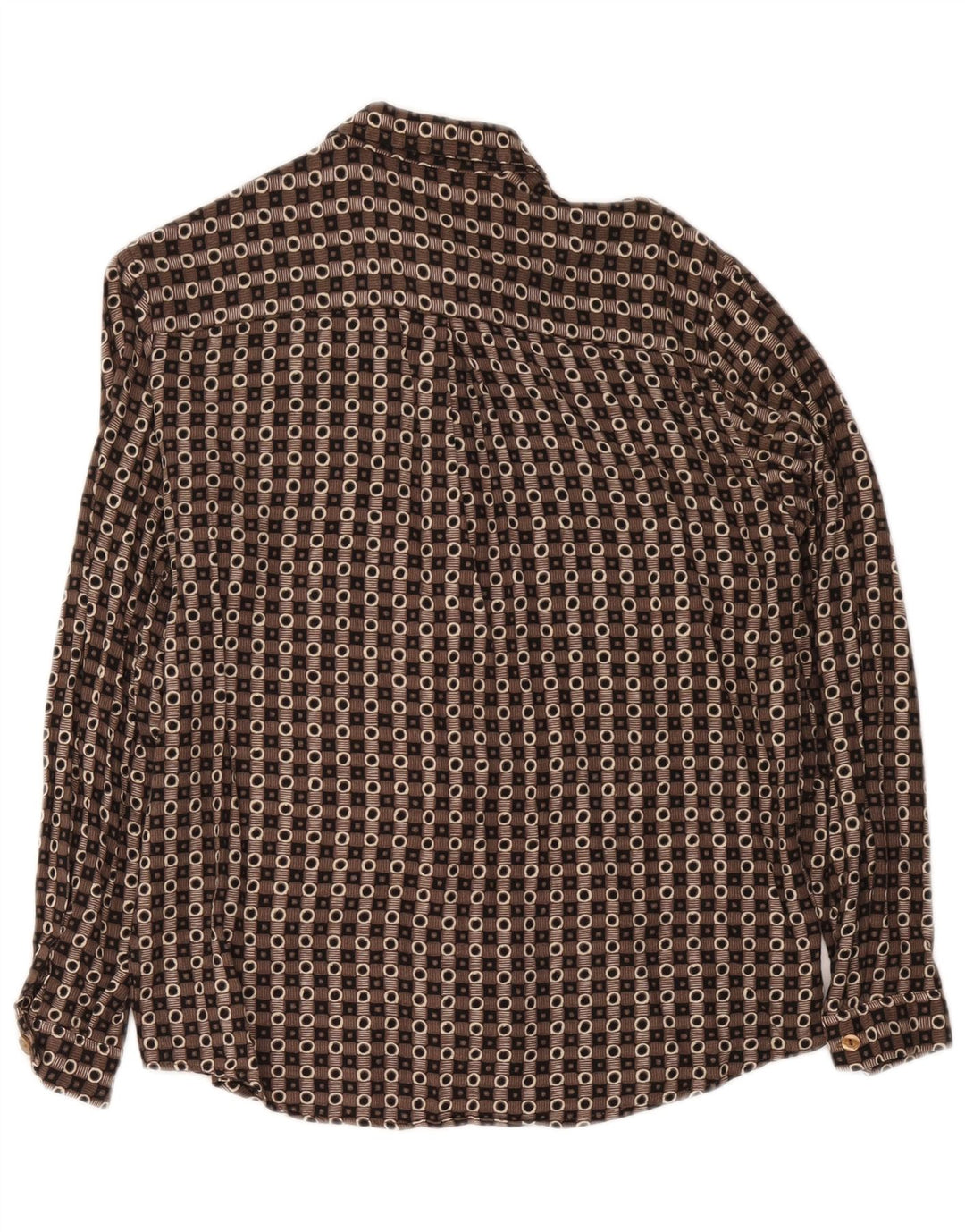 Vintage-Hemd für Jungen, 15–16 Jahre, XL, braun, geometrisch