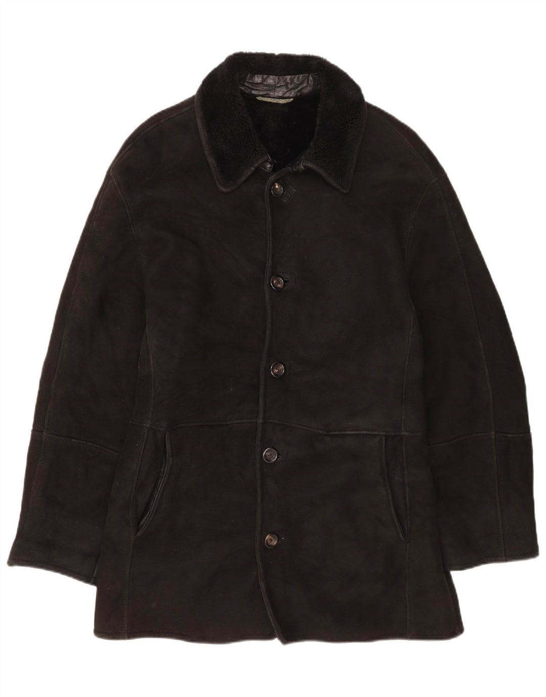 Gimo's Herren Shearling Jacke UK 40 Large Schwarz