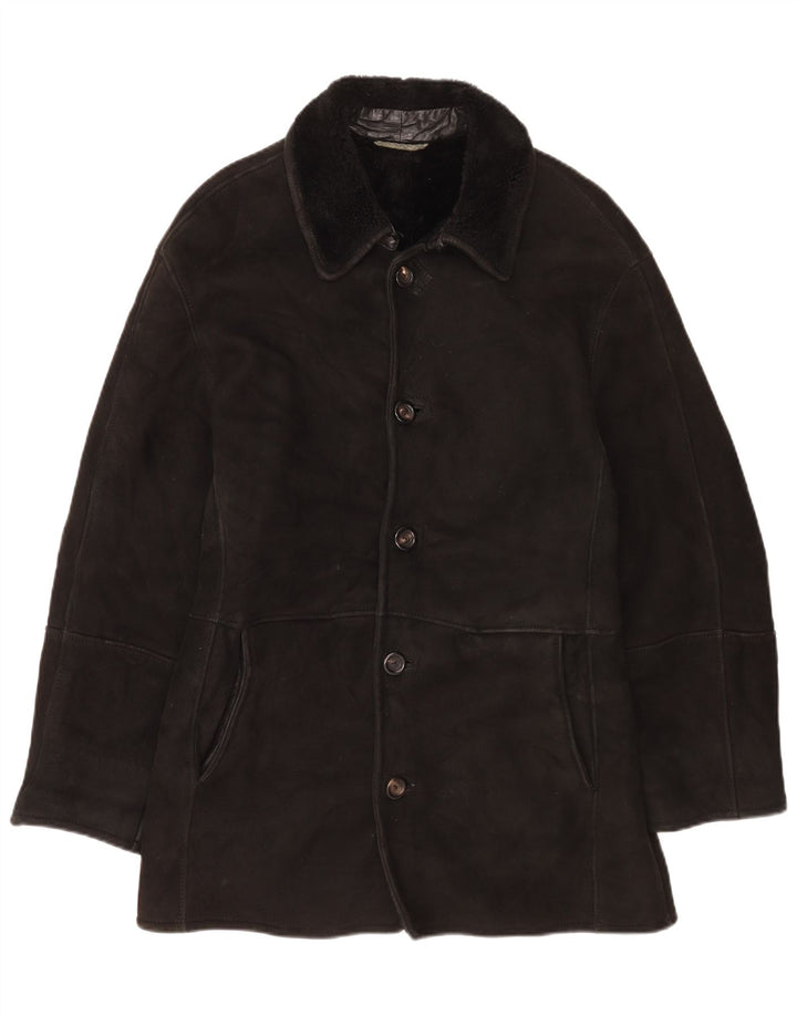 Gimo's Herren Shearling Jacke UK 40 Large Schwarz