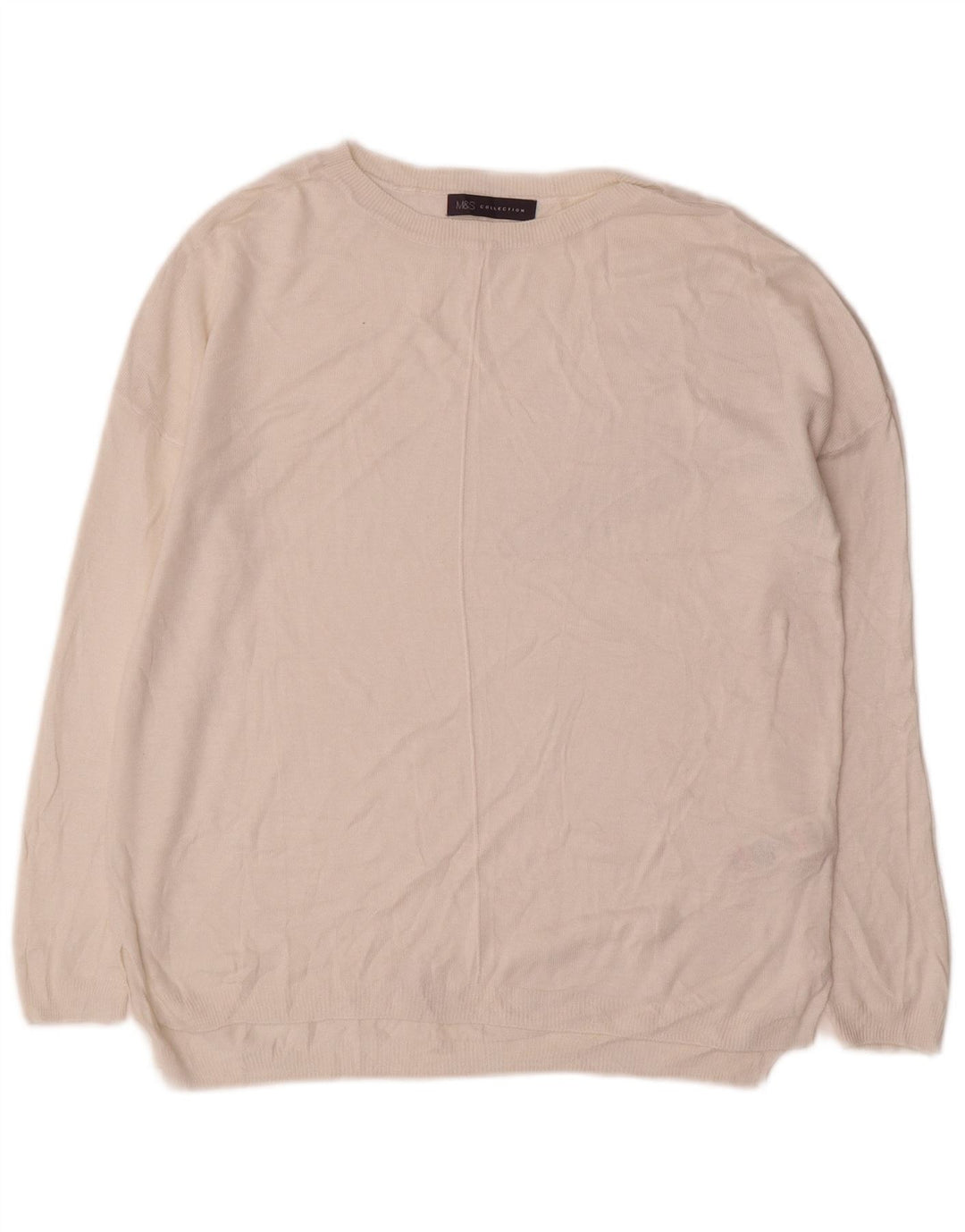 Marks & Spencer Damen-Pullover mit U-Boot-Ausschnitt, Gr. 14, Mittel, gebrochenes Weiß