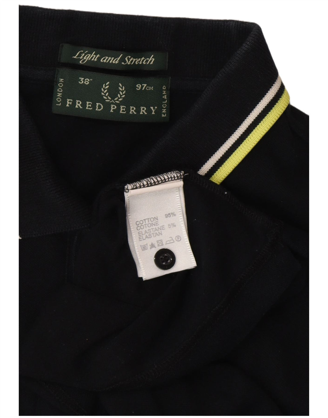 FRED PERRY Herren-Poloshirt, Größe S, schwarze Baumwolle
