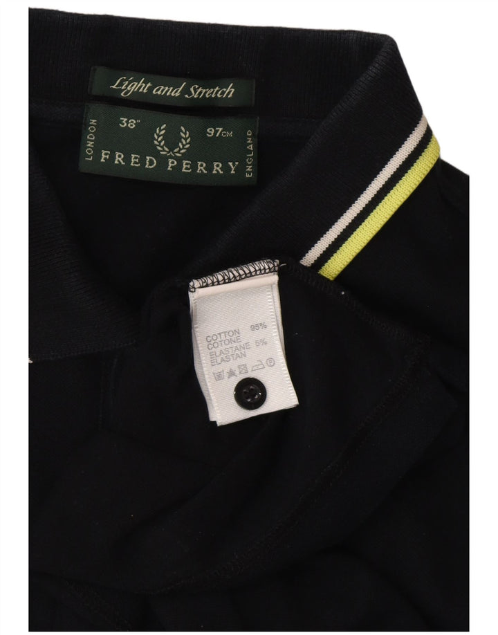 FRED PERRY Herren-Poloshirt, Größe S, schwarze Baumwolle