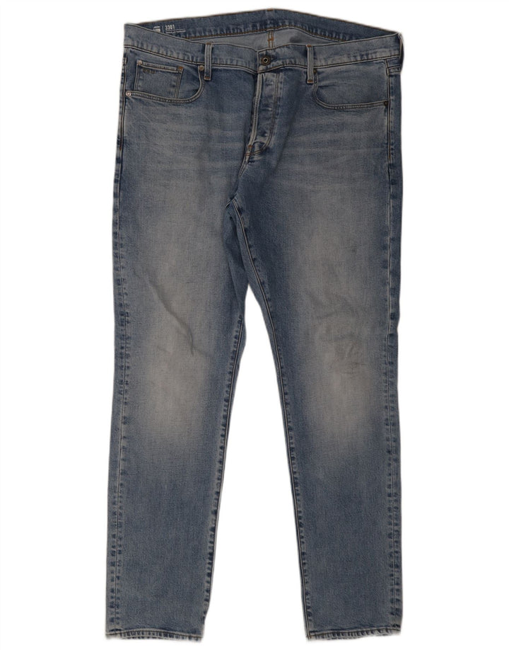 G-Star Herren Regular Tapered Jeans W40 L34 Blaue Baumwolle