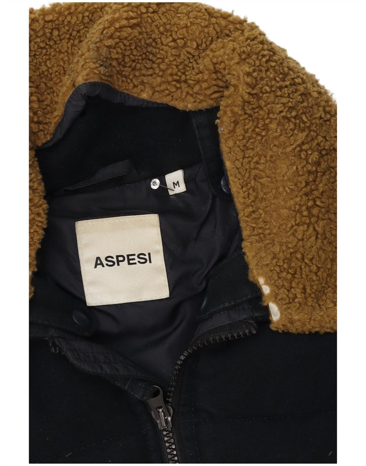 Aspesi Herren Wattierte Jacke UK 38 Medium Marineblau Baumwolle