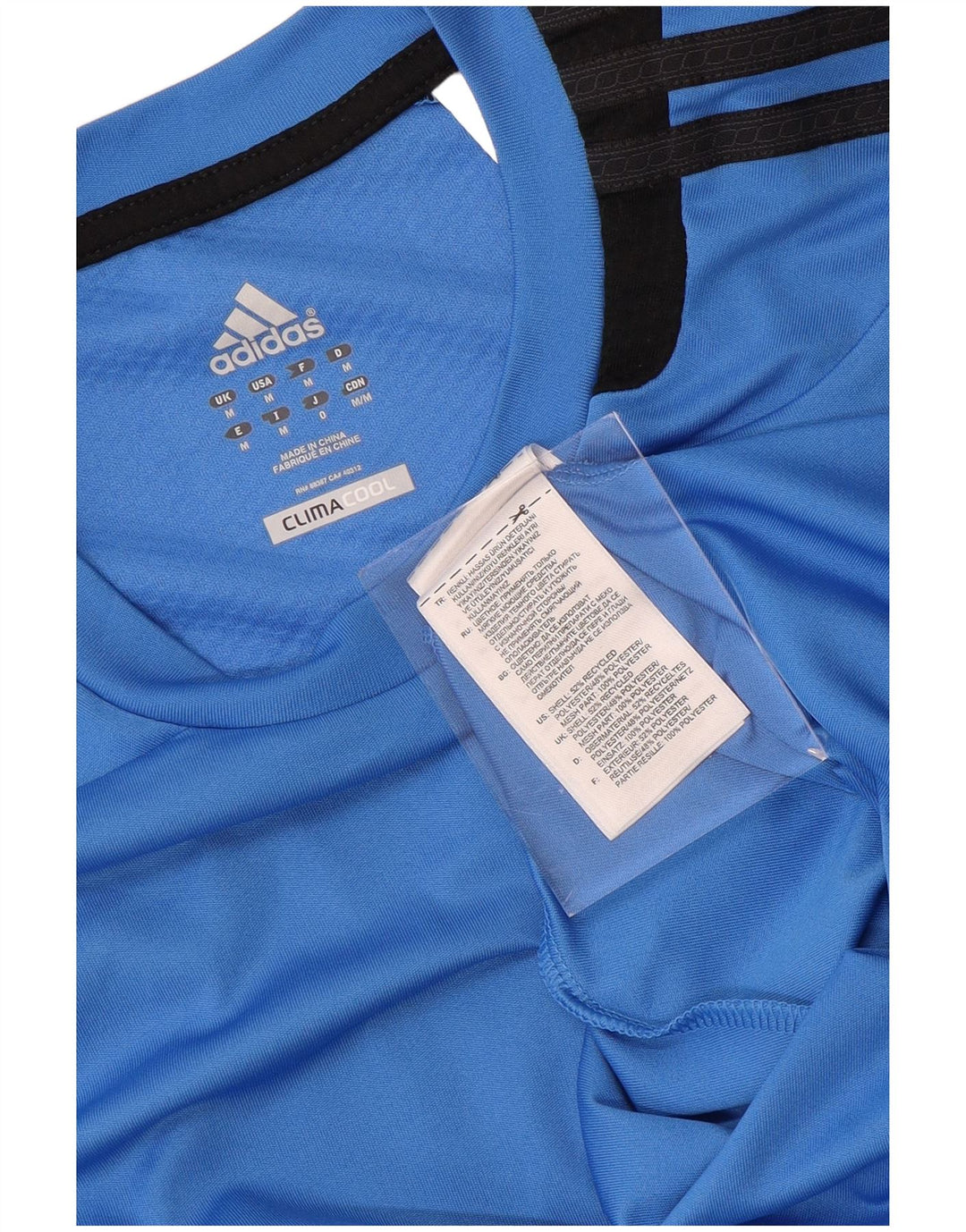 ADIDAS Herren Climacool T-Shirt Top Mittelblaues Colourblock-Polyester