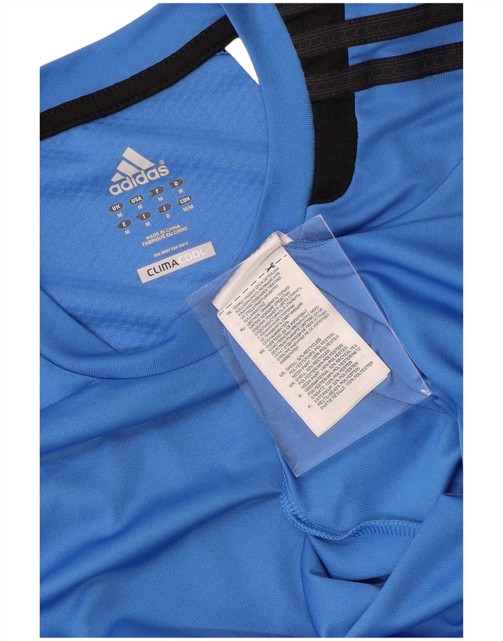 ADIDAS Herren Climacool T-Shirt Top Mittelblaues Colourblock-Polyester