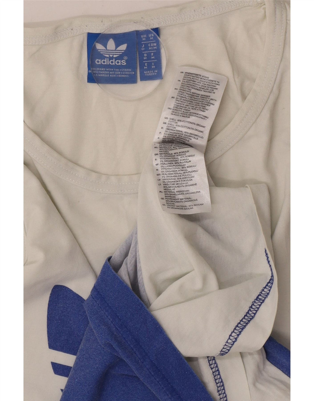 Adidas Herren Grafik-Trägershirt, mittelweiße Colourblock-Baumwolle