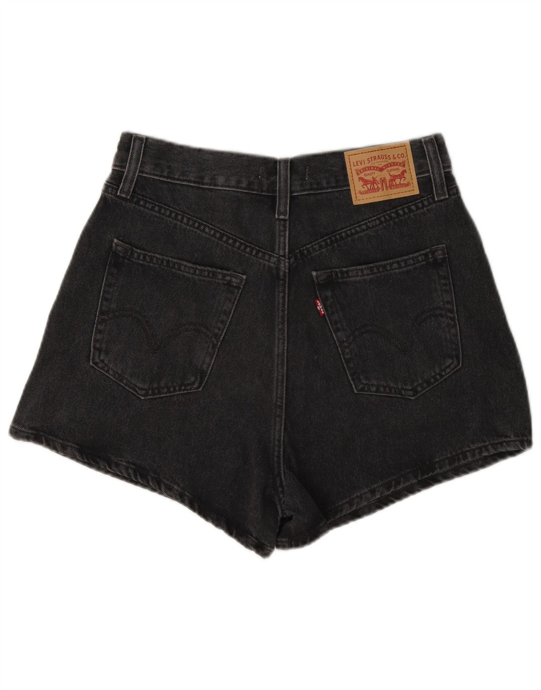 Levi's Damen Mom Denim-Shorts mit hoher Taille, W28, mittelschwarz, Baumwolle
