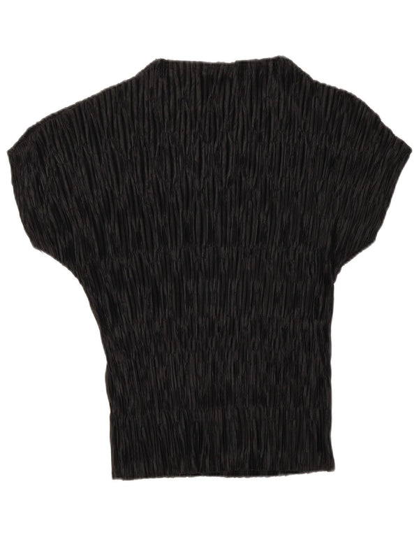 Zara Damen Blusenoberteil UK 10 Small Schwarz gestreift Polyester