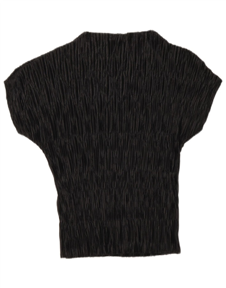 Zara Damen Blusenoberteil UK 10 Small Schwarz gestreift Polyester