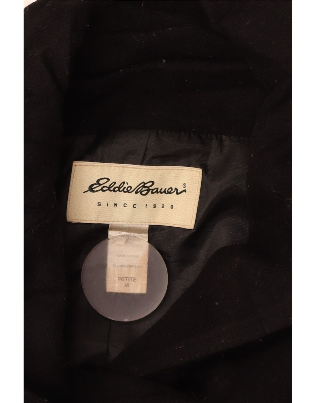 Eddie Bauer Womens Petite Pea Coat UK 14 Mittelschwarze Wolle