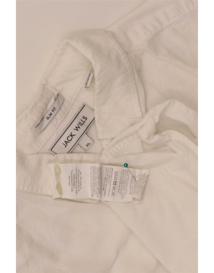 Jack Wills Herren Slim Fit Hemd XL aus weißer Baumwolle