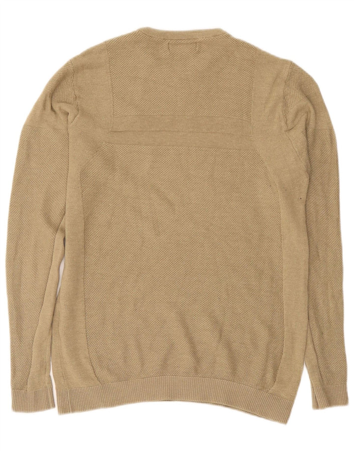 Zara Herren-Pullover mit Rundhalsausschnitt, mittelgroßes Khaki-Acryl
