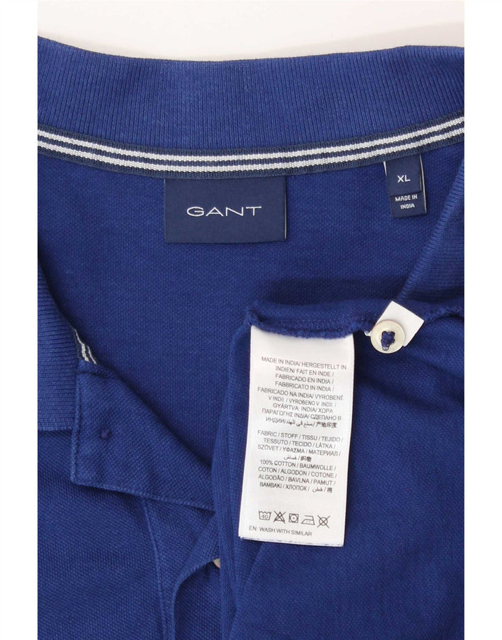 Gant Herren Poloshirt XL Blau Baumwolle