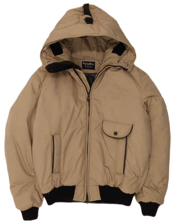 Refrigiwear Herren-Jacke mit Kapuze, gepolstert, UK 44, 2XL, beige Nylon