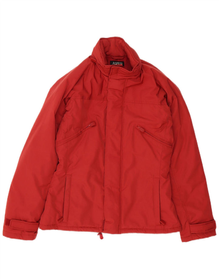 Aspesi Damen Wattierte Jacke UK 14 Mittelrotes Polyester