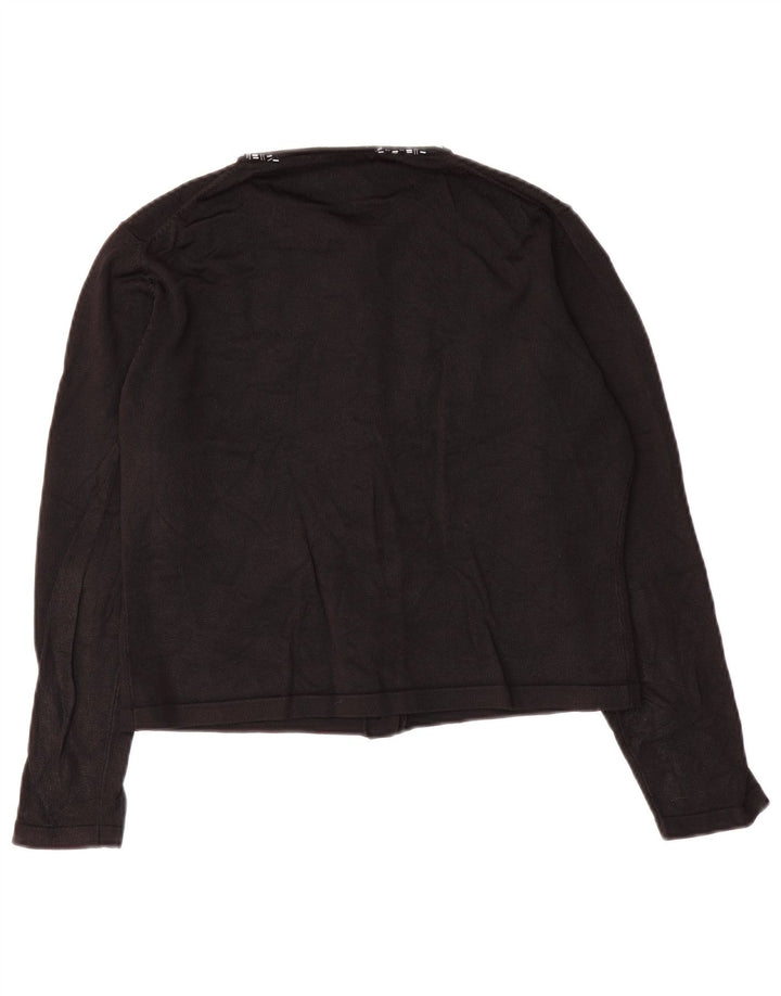 Marks & Spencer Damen Crop Cardigan Pullover UK 12 Medium Schwarz