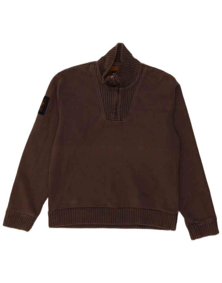 REPLAY Herren-Pullover mit Reißverschluss am Hals, Mittelgrau