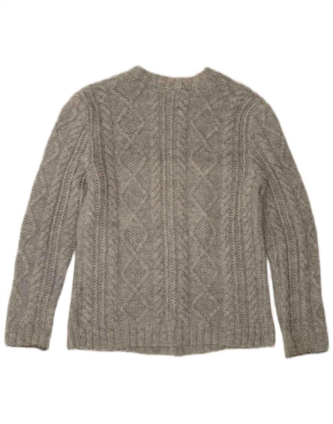 VINTAGE Damen Strickjacke Pullover UK 10 Klein Grau