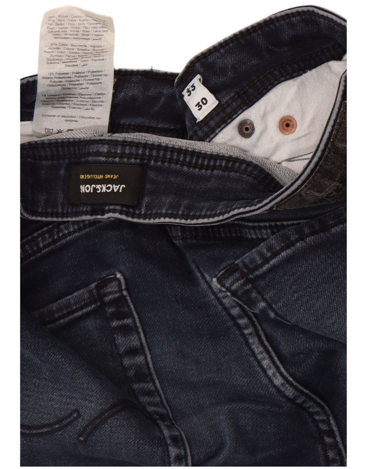Jack & Jones Herren GLENN Slim Jeans W33 L30 Blaue Baumwolle