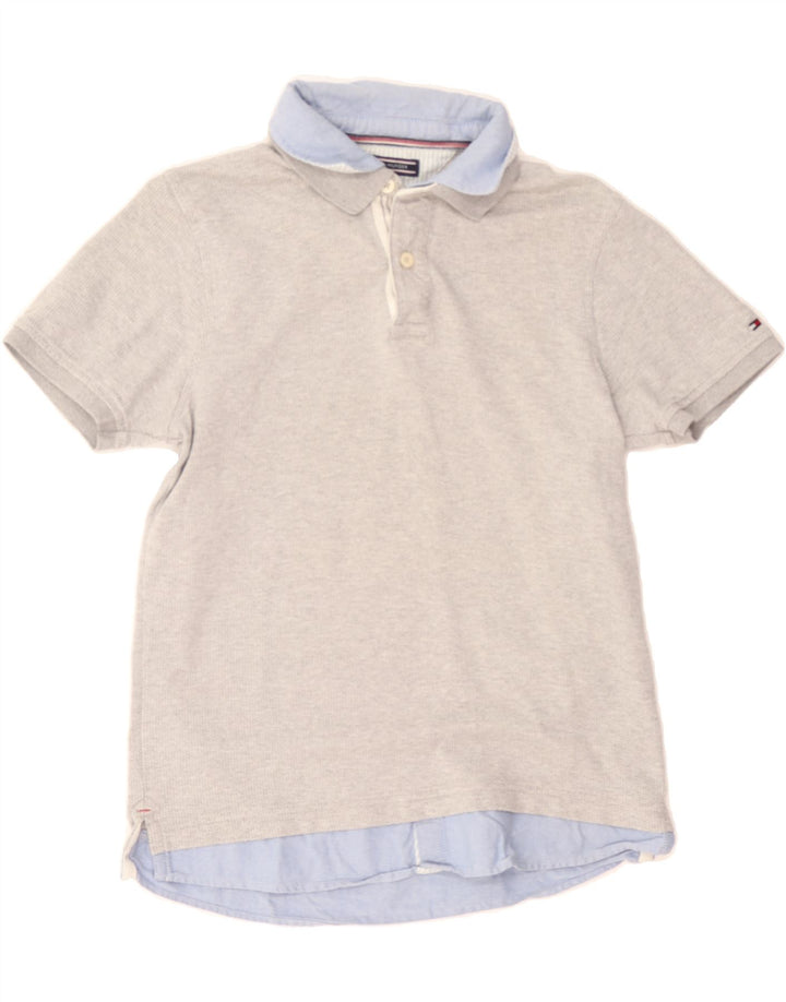TOMMY HILFIGER Mens Slim Fit Polo Shirt Medium Grey Cotton Vintage Tommy Hilfiger and Second-Hand Tommy Hilfiger from Messina Hembry 