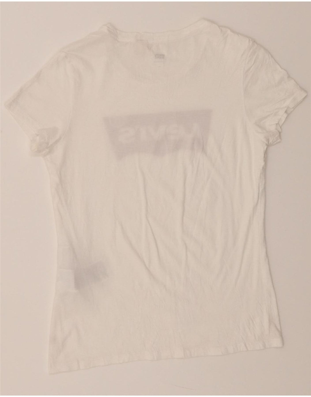 LEVI'S Womens Graphic T-Shirt Top UK 14 Medium White Cotton Vintage Levi's and Second-Hand Levi's from Messina Hembry 