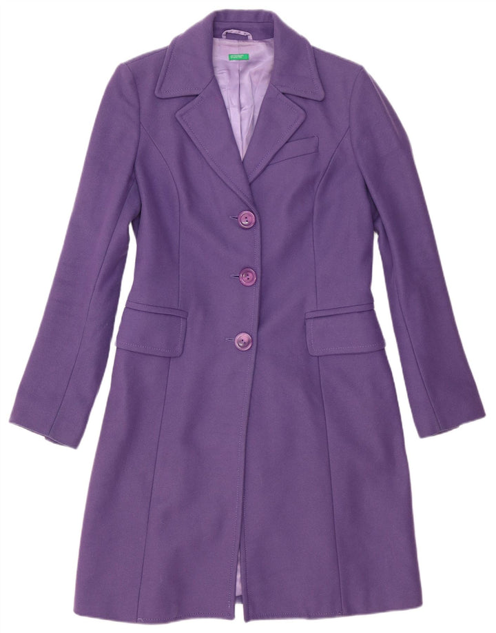 Benetton Damen 3-Knopf-Longline-Blazerjacke UK 12 Mittelviolett