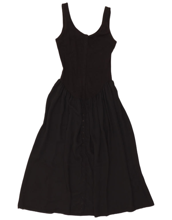 Schmales A-Linien-Kleid für Damen, Größe 44, Größe L, Schwarz, Baumwolle