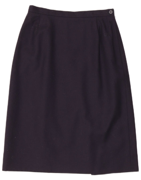 Windsmoor Damen Midirock UK 14 Medium W27 Marineblaue Schurwolle