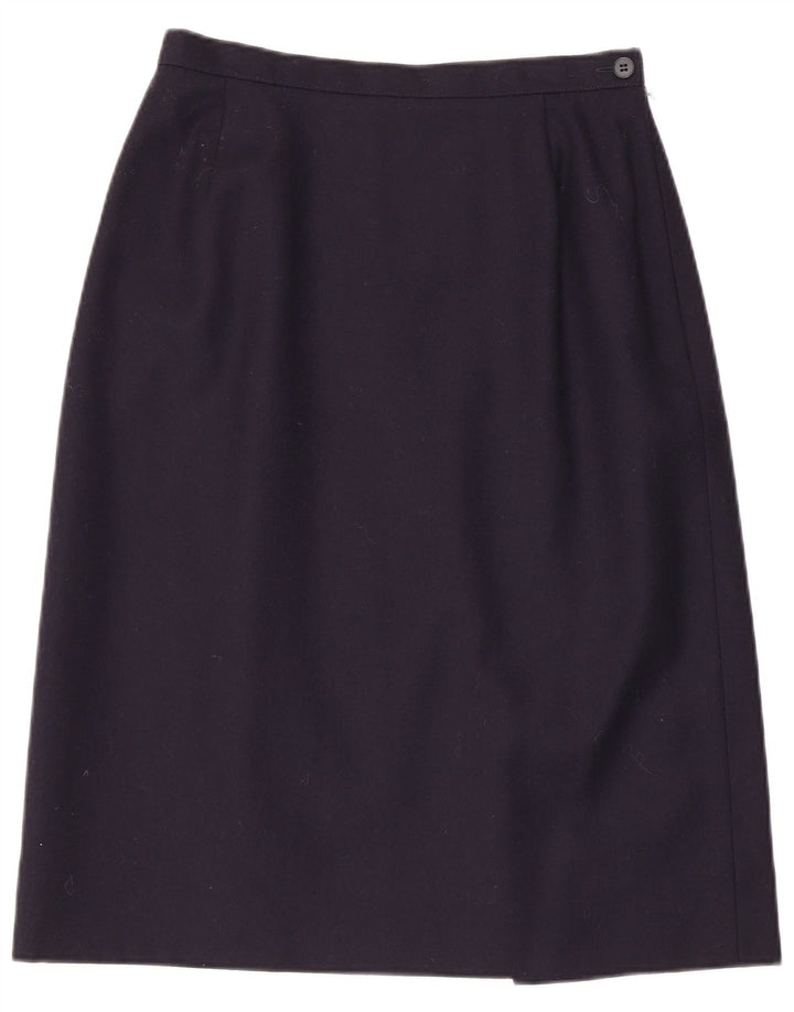 Windsmoor Damen Midirock UK 14 Medium W27 Marineblaue Schurwolle